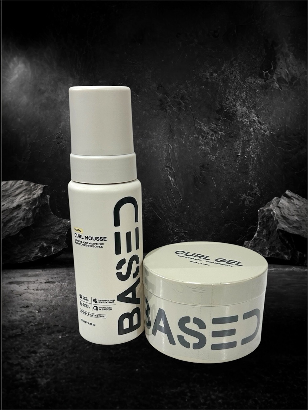 BASED BODYWORKS Curl Gel + Curl Mousse Set | Curly Hair Frizz Control Duo